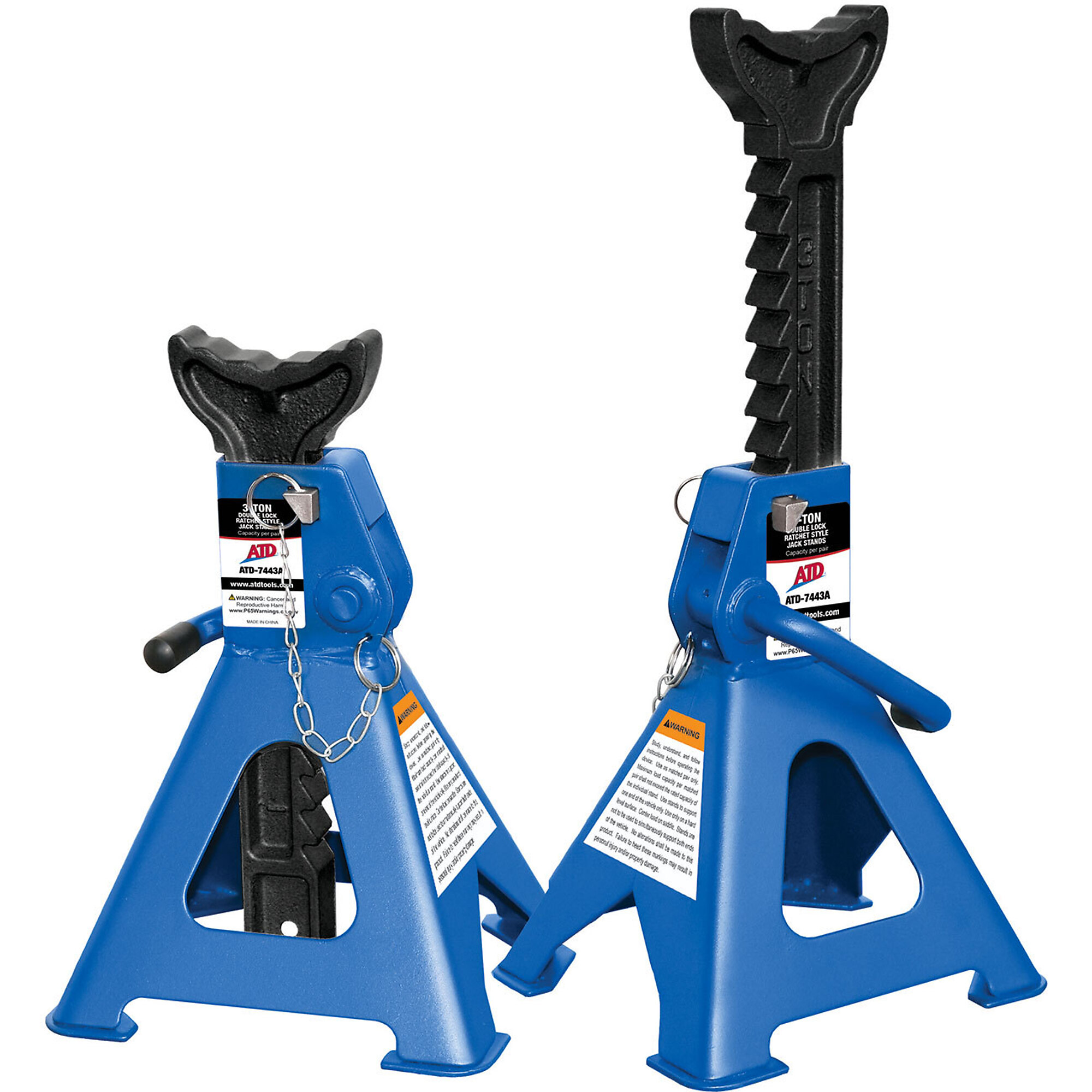 ATD Jack Stands Double Lock 3 Ton - Pair, Model# 10678